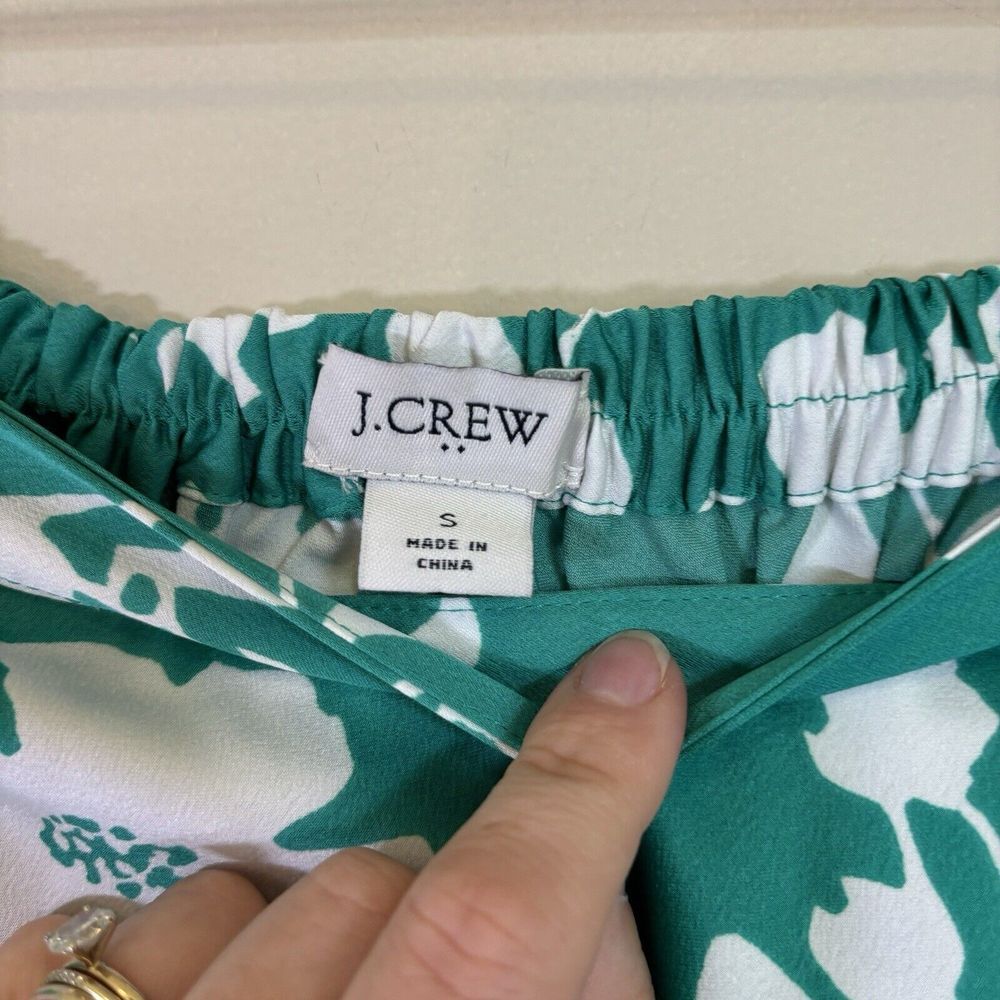 J. Crew SET Satin Back Crepe Midi Skirt‎ & Tank Green Floral Print 6/S - Picture 8 of 14